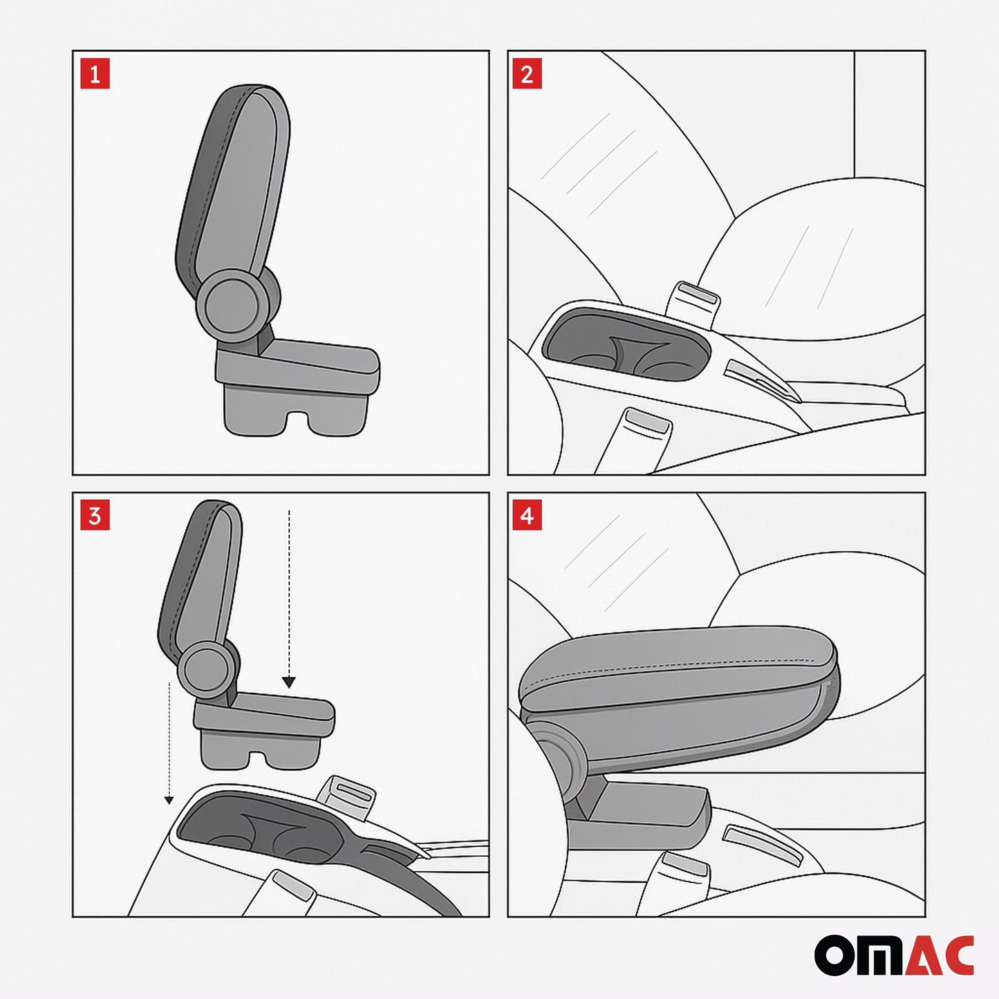 Mittelarmlehne Armlehne Mittelkonsole für Renault Megane 2002-09 PU-Leder Beige