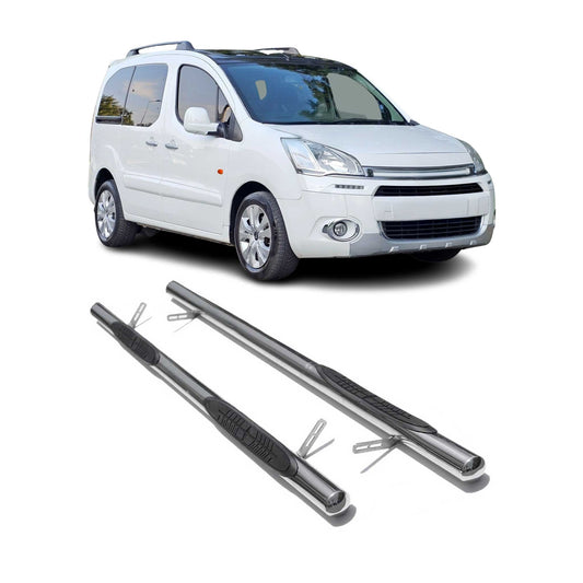 Trepte laterale/scări din oțel inoxidabil pentru Citroen Berlingo 2008-2018, argintii