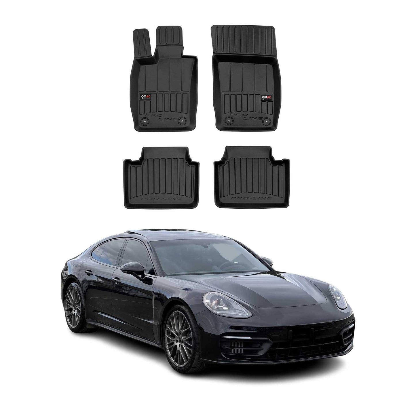 2017-2024 Porsche Panamera 971 Fußmatten TPE Schwarz 4 tlg