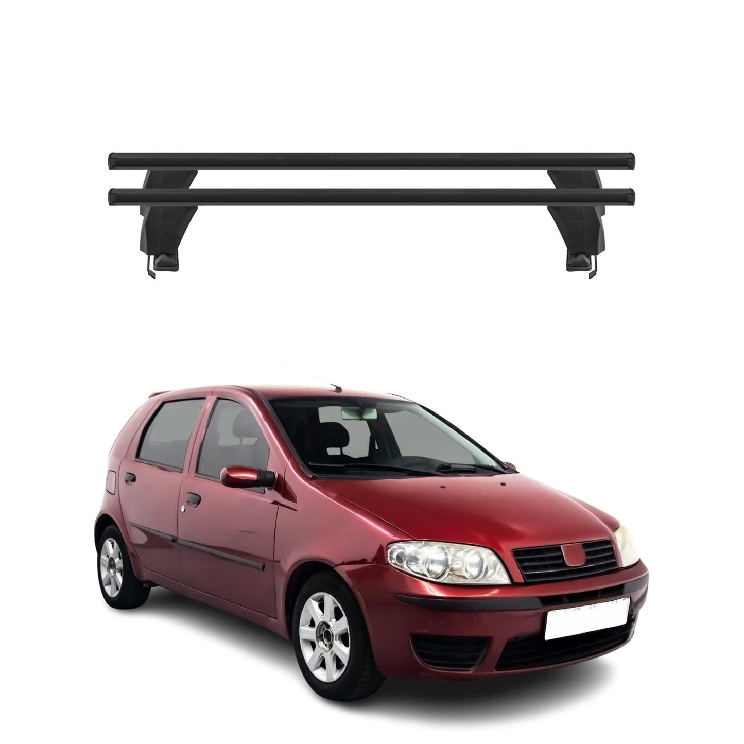 Menabo Dachträger Grundtäger für Fiat Punto 1999-2007 50kg Alu Schwarz 2 tlg