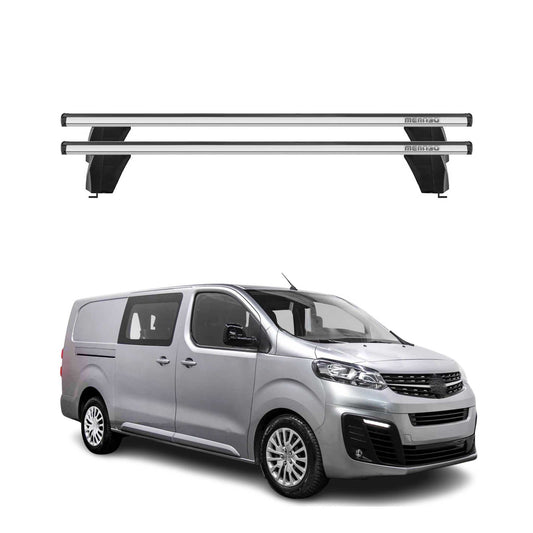 Menabo Dachträger Grundtäger für Opel E Combo 2018-2025 75kg Alu Silber 2 tlg