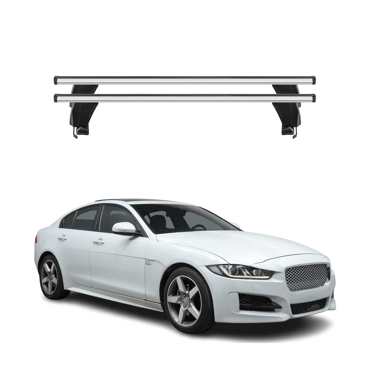 Bagażnik dachowy Menabo do Jaguar XE 2015-2019, 50 kg, aluminiowy, srebrny, 2 szt.