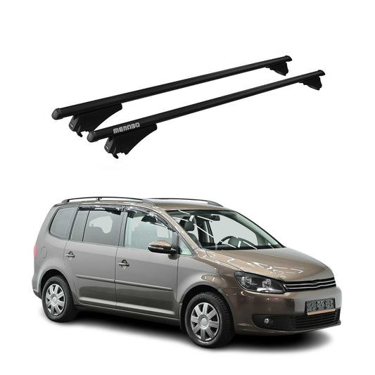 Menabo Dachträger Grundtäger für VW Touran mk1 2010-2015 FL 75kg Alu Schwarz 2x