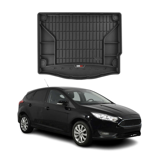 OMAC Gummi Kofferraumwanne für Ford Focus Scrägheck 2010-2018 5tür TPE Schwarz