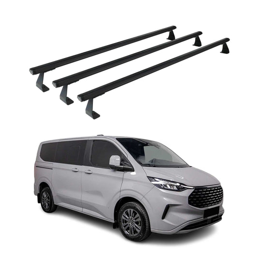 Portbagaj de plafon pentru VW Transporter T7 2024-2025 75kg aluminiu negru set 3 piese