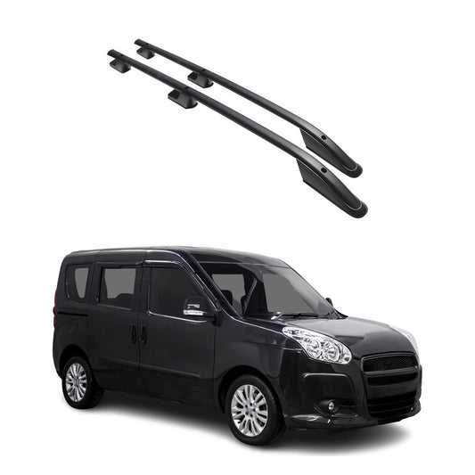 Aluminium Dachreling Querträger für Fiat Doblo 2010-2021 L1 Kurzer Schwarz