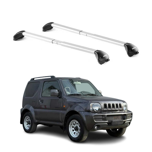 Portbagaj de plafon pentru Suzuki Jimny mk3 1998-2018 5 uși 100kg gri aluminiu 2x ABE