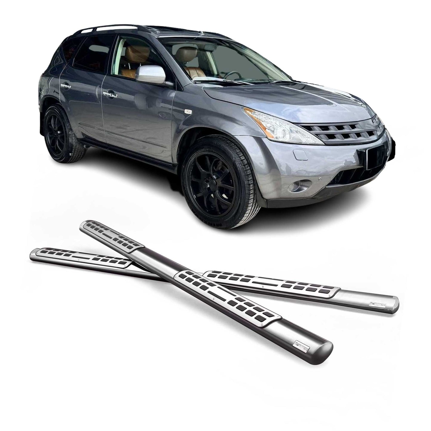 Edelstahl Seitenschweller Schwellerrohre für Nissan Murano 2005-2008 Silber