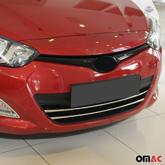 Benzi decorative grilă auto pentru Hyundai i20 2012-2014, oțel inoxidabil, argintiu, 2 bucăți