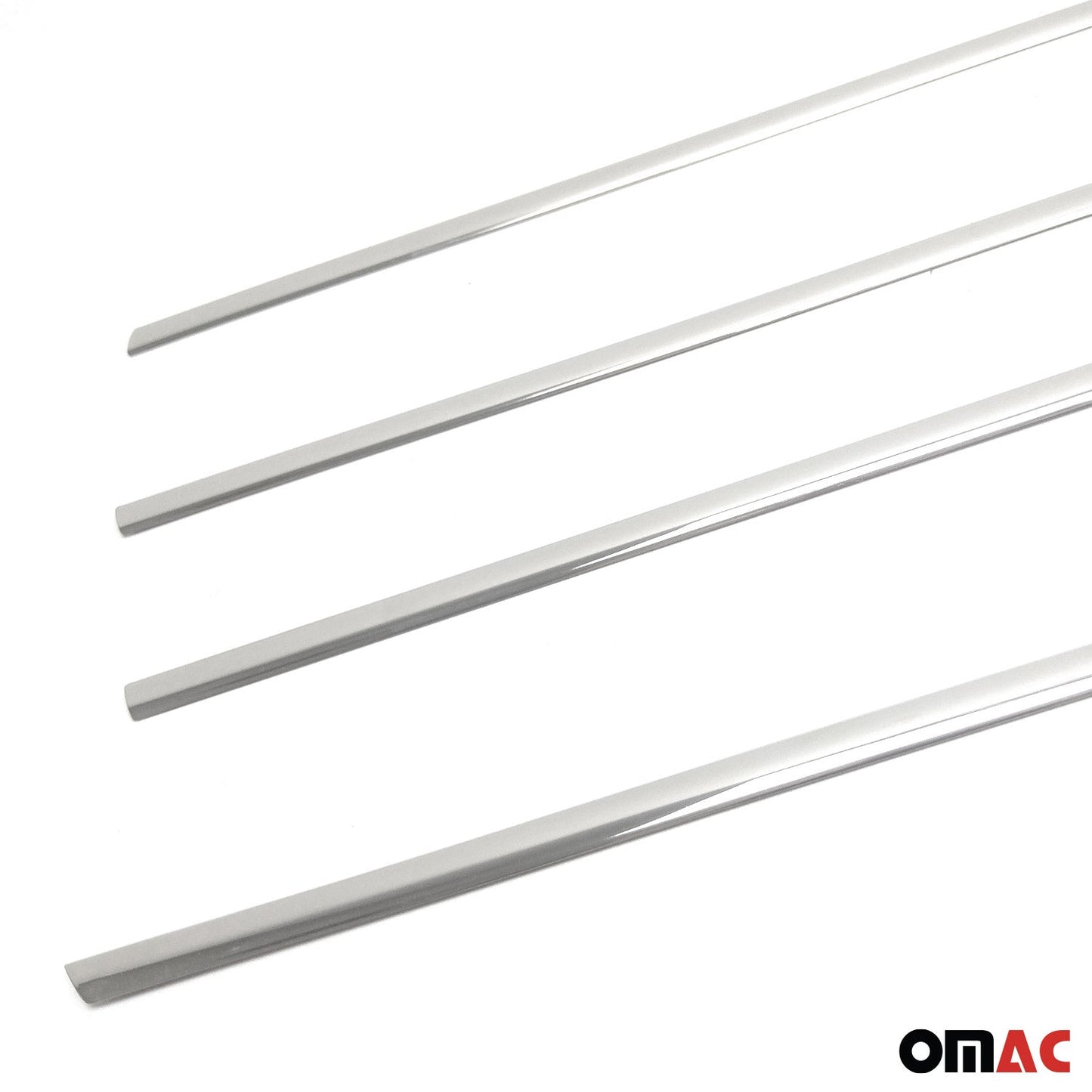 Benzi decorative pentru geamuri Kia Picanto hatchback 2011-2017, oțel inoxidabil, set 4 piese