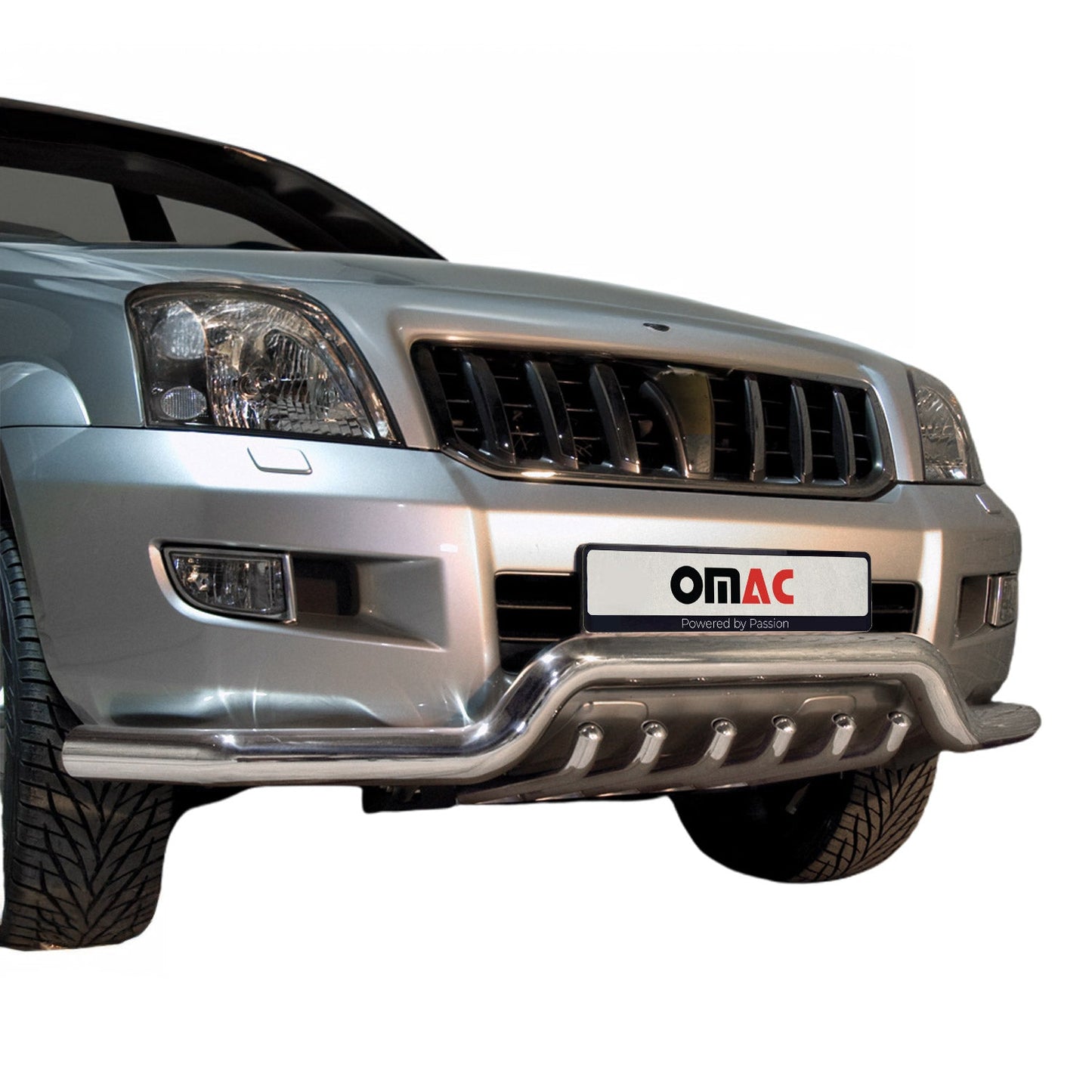 Frontschutzbügel Frontbügel für Toyota Land Cruiser 120 2003-09 ABE Stahl Silber