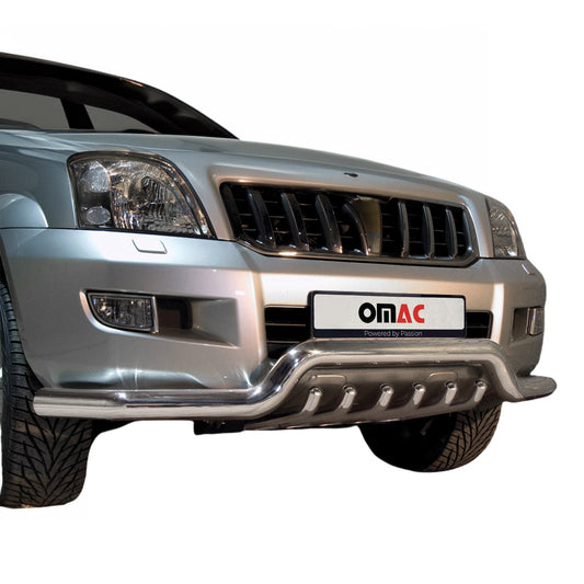 Frontschutzbügel Frontbügel für Toyota Land Cruiser 120 2003-09 ABE Stahl Silber