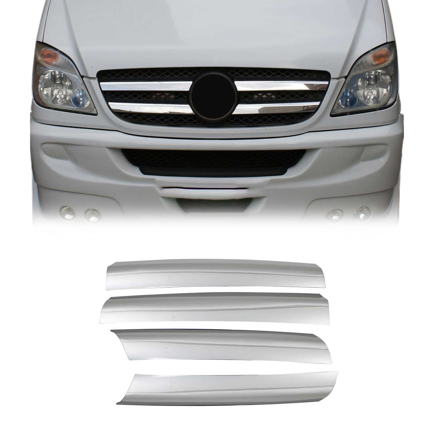 Kühlergrill Leisten Grillleisten für Mercedes Sprinter W906 2006-2013 Chrom 4x