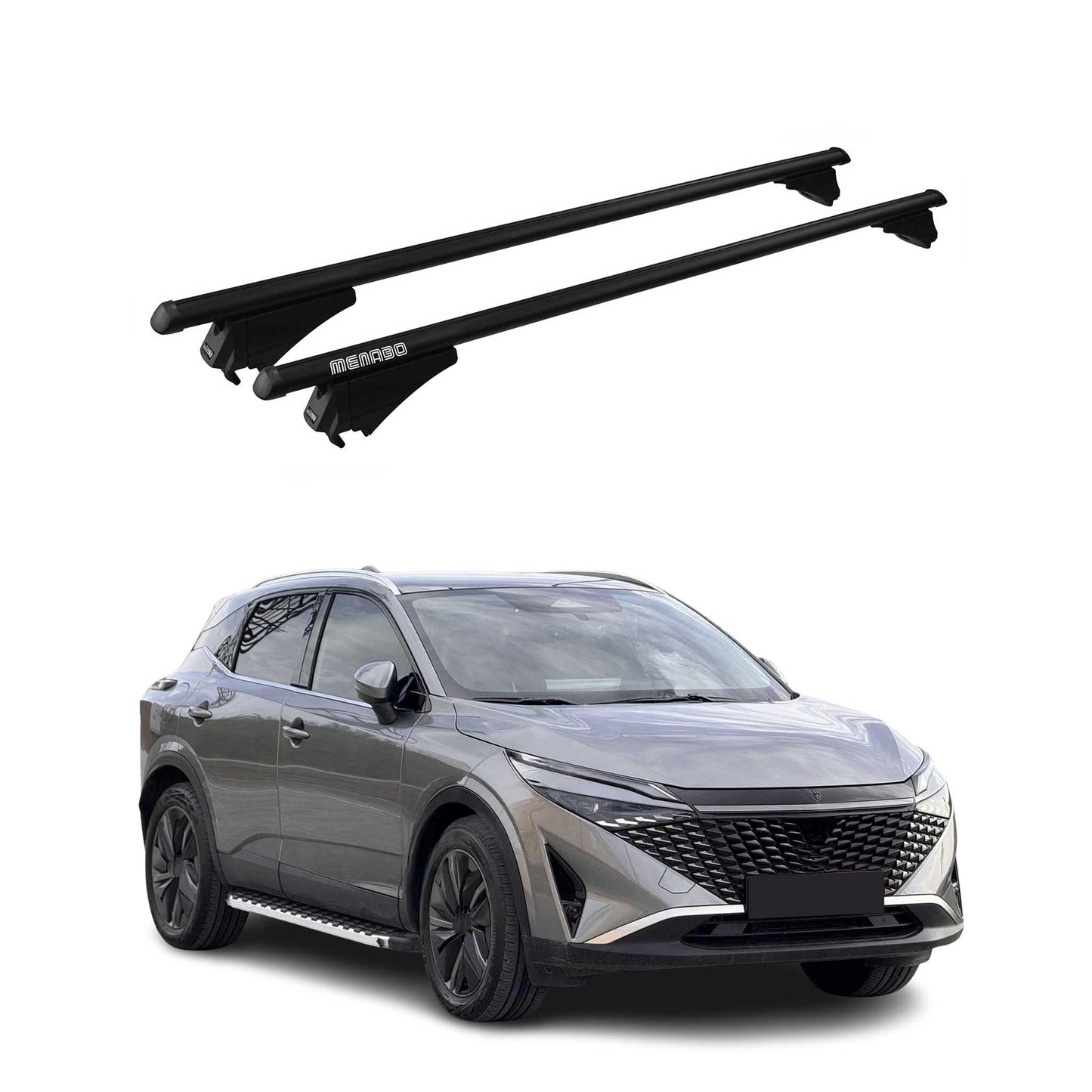 Menabo Dachträger Grundtäger für Nissan Qashqai 2021-2025 75kg Alu Schwarz 2 tlg