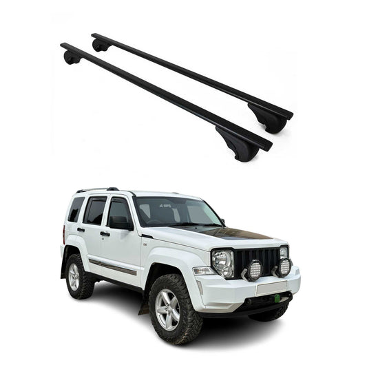 Dachträger Grundtäger für Jeep Cherokee KK 2008-2012 75kg Metall Schwarz 2 tlg