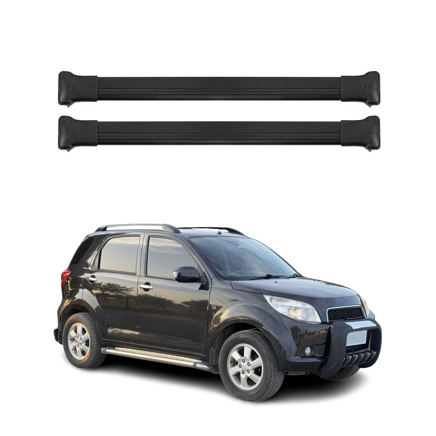 Portbagaj de plafon pentru Daihatsu Terios 2006-2017 75kg aluminiu negru 2 buc