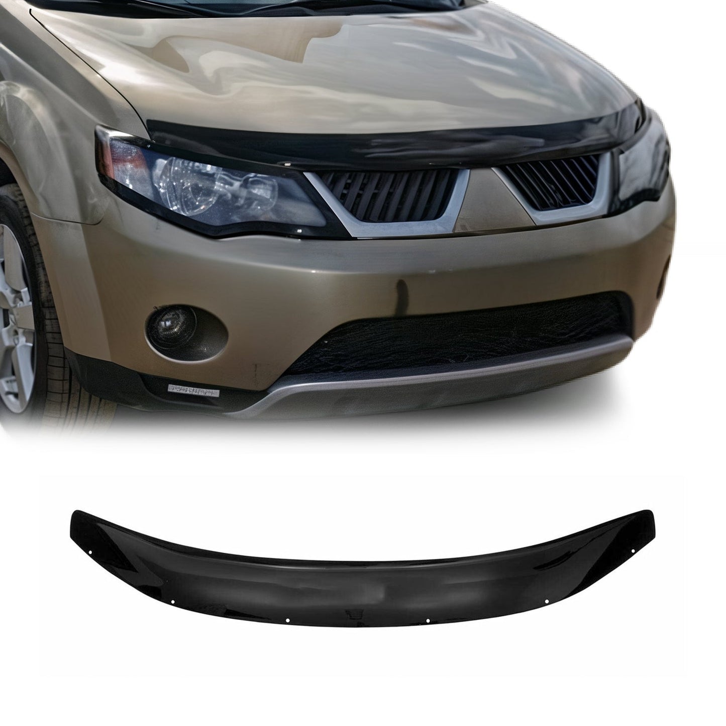 Motorhaube Deflektor Insektenschutz für Mitsubishi Outlander 2005-2013 Dunkel