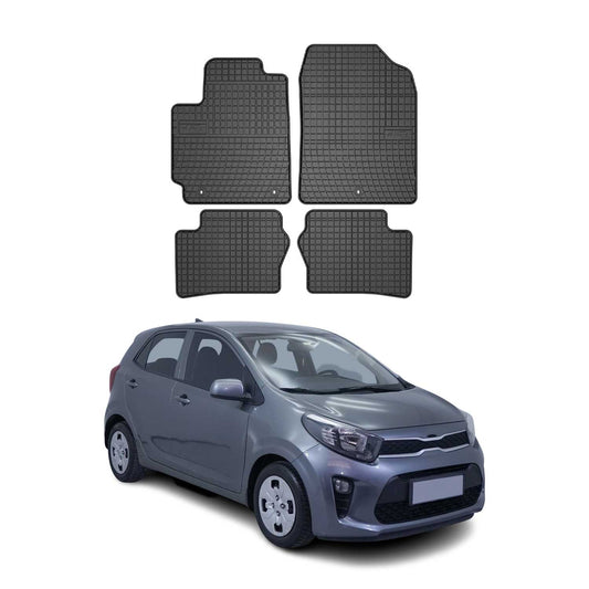 OMAC Gummi Fußmatten für Kia Picanto 2017-2021 Automatten Gummi Schwarz 4tlg