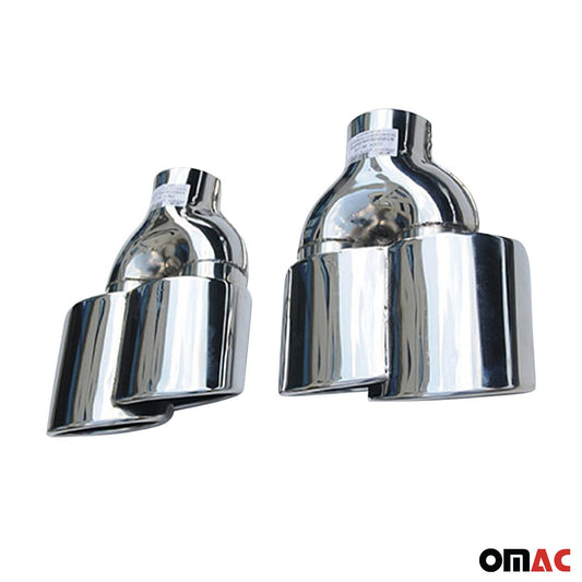 Ornamente cromate pentru evacuare 190*80 oțel inoxidabil argintiu dreapta și stânga 2 buc