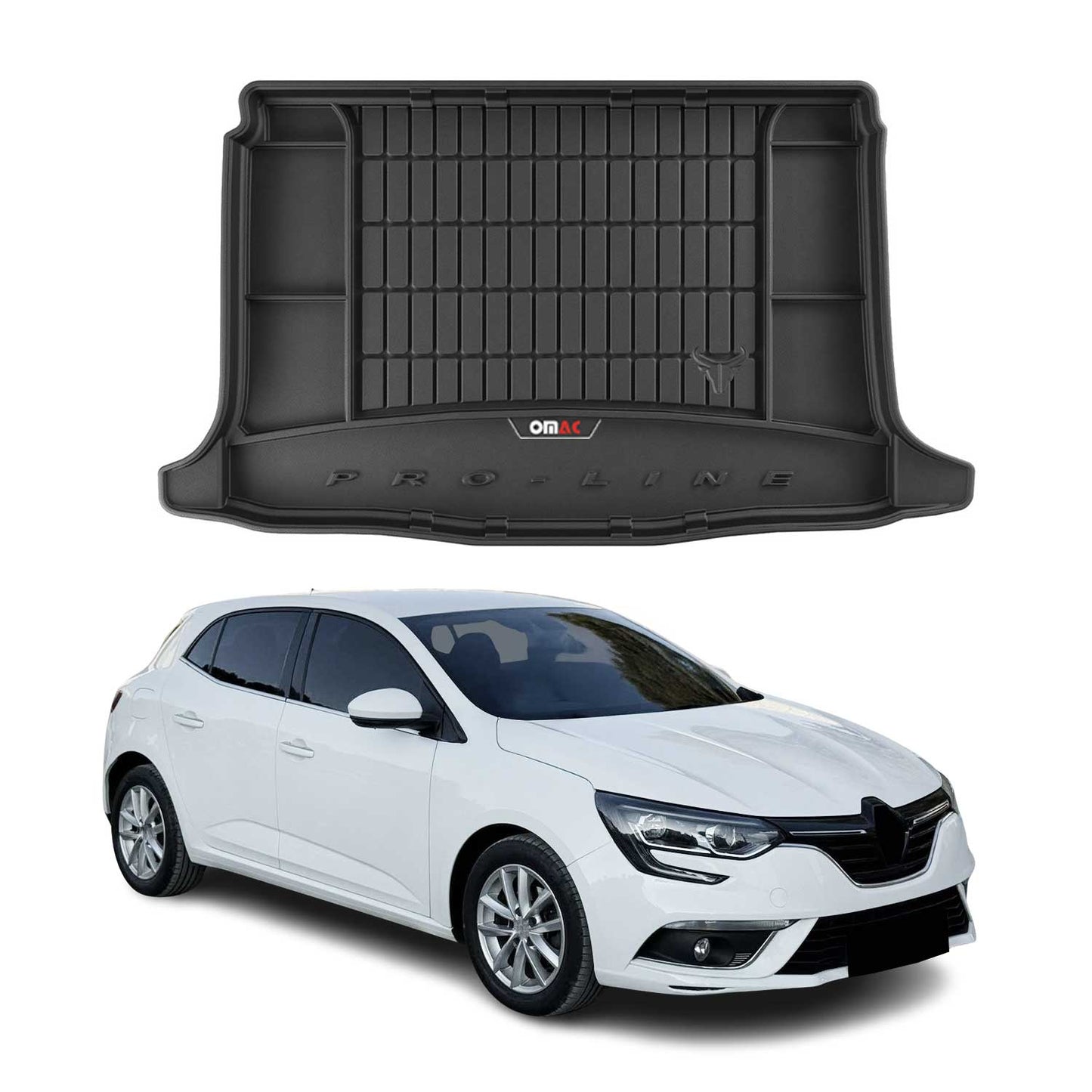 Căptușeală portbagaj OMAC din cauciuc pentru Renault Megane Hatchback 2015-2025 TPE Negru