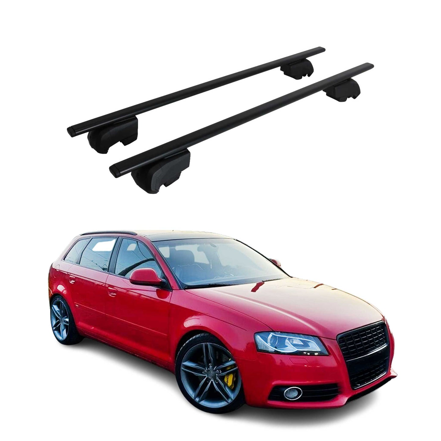 Dachträger Gepäckträger für Audi A3 2005-2013 Querträger ABE Metall Schwarz 2x