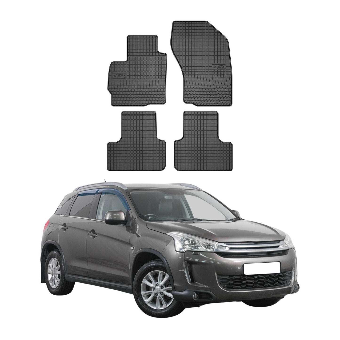 OMAC Gummi Fußmatten für Citroen C4 Aircross 2012-2017 Automatten TPE Schwarz 4x