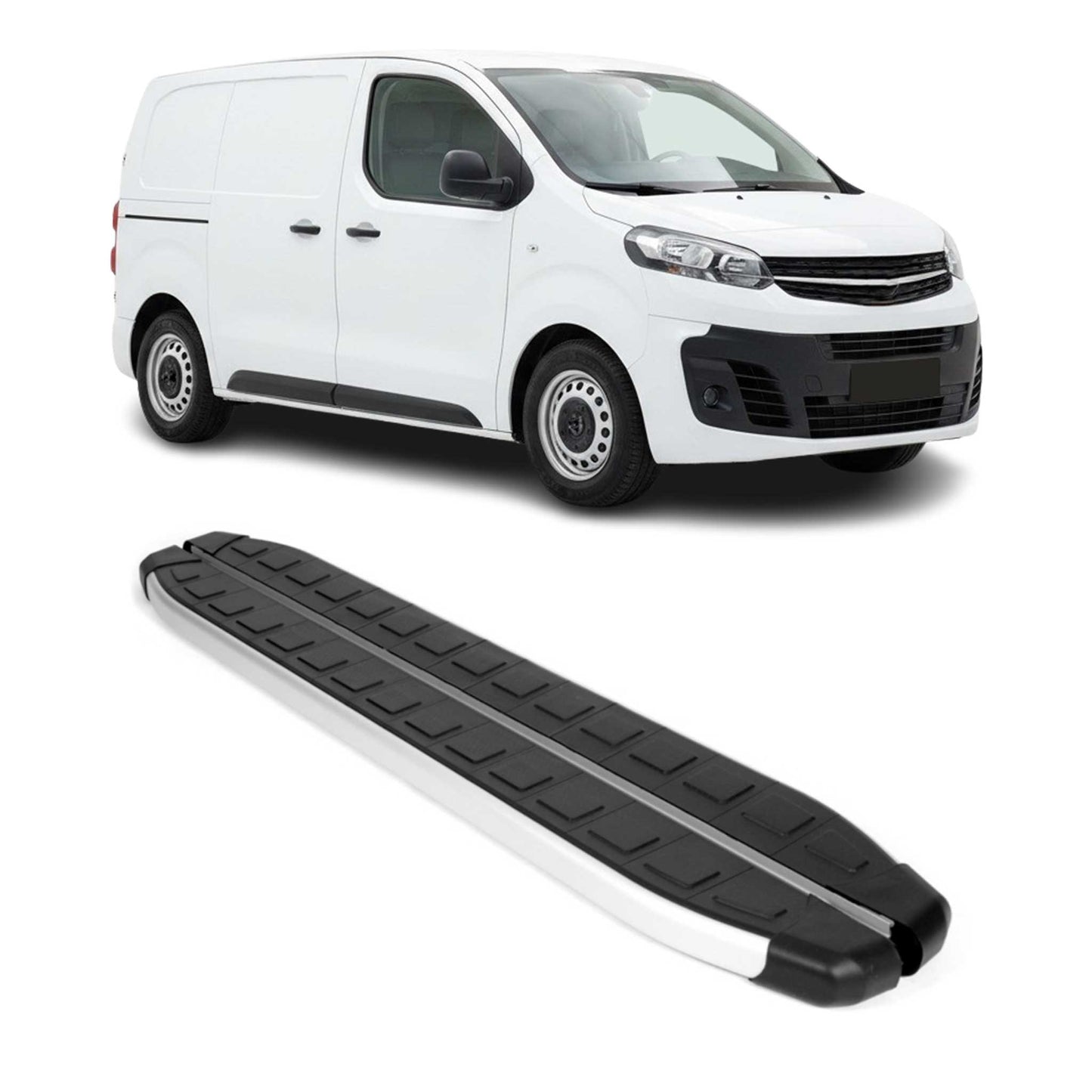Seitenbretter Trittbretter für Opel Vivaro C 2019-2025 Kurzer Alu Schwarz