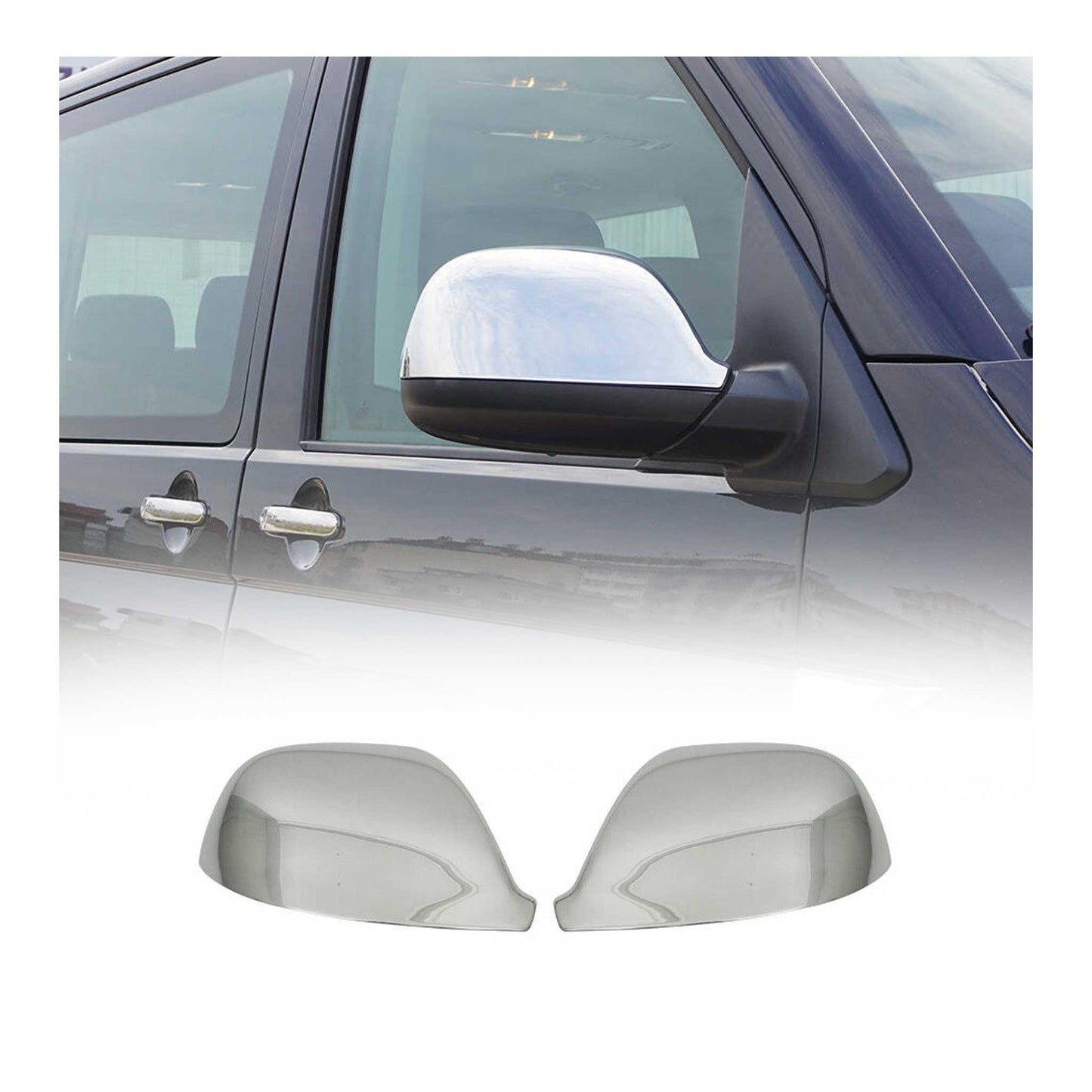 Spiegelkappen Spiegelabdeckung für VW Caravelle T5 2010-2015 Edelstahl Silber