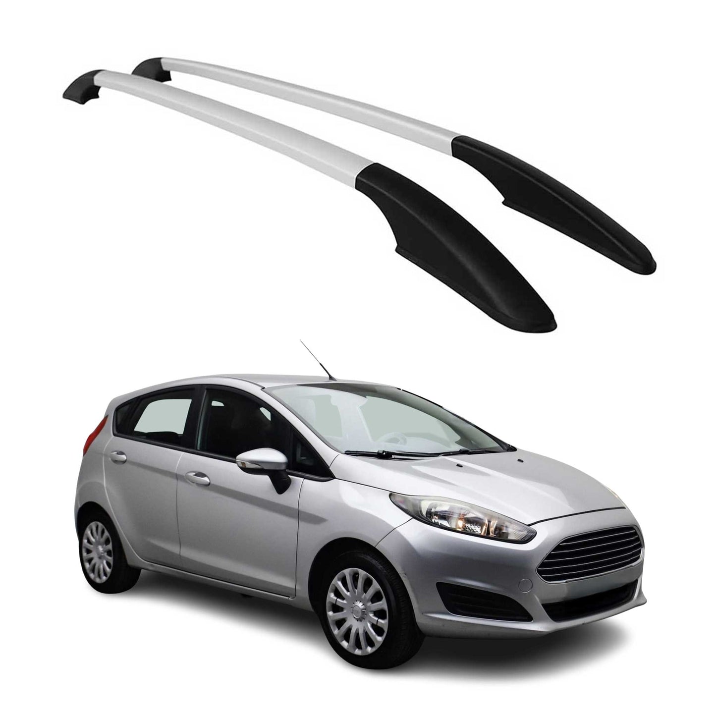 Aluminium Dachreling Relingträger für Ford Fiesta 2008-2017 Silber 2x