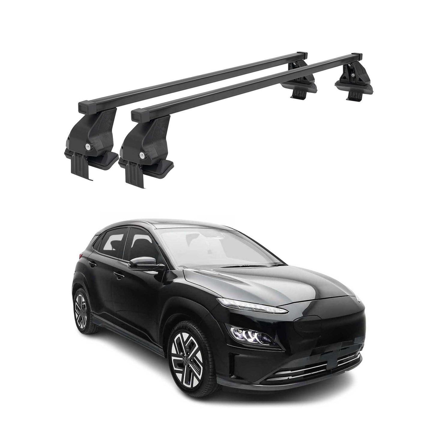 Menabo Dachträger Grundtäger für Hyundai Kona Hybrid 2019-2025 50kg Schwarz 2x