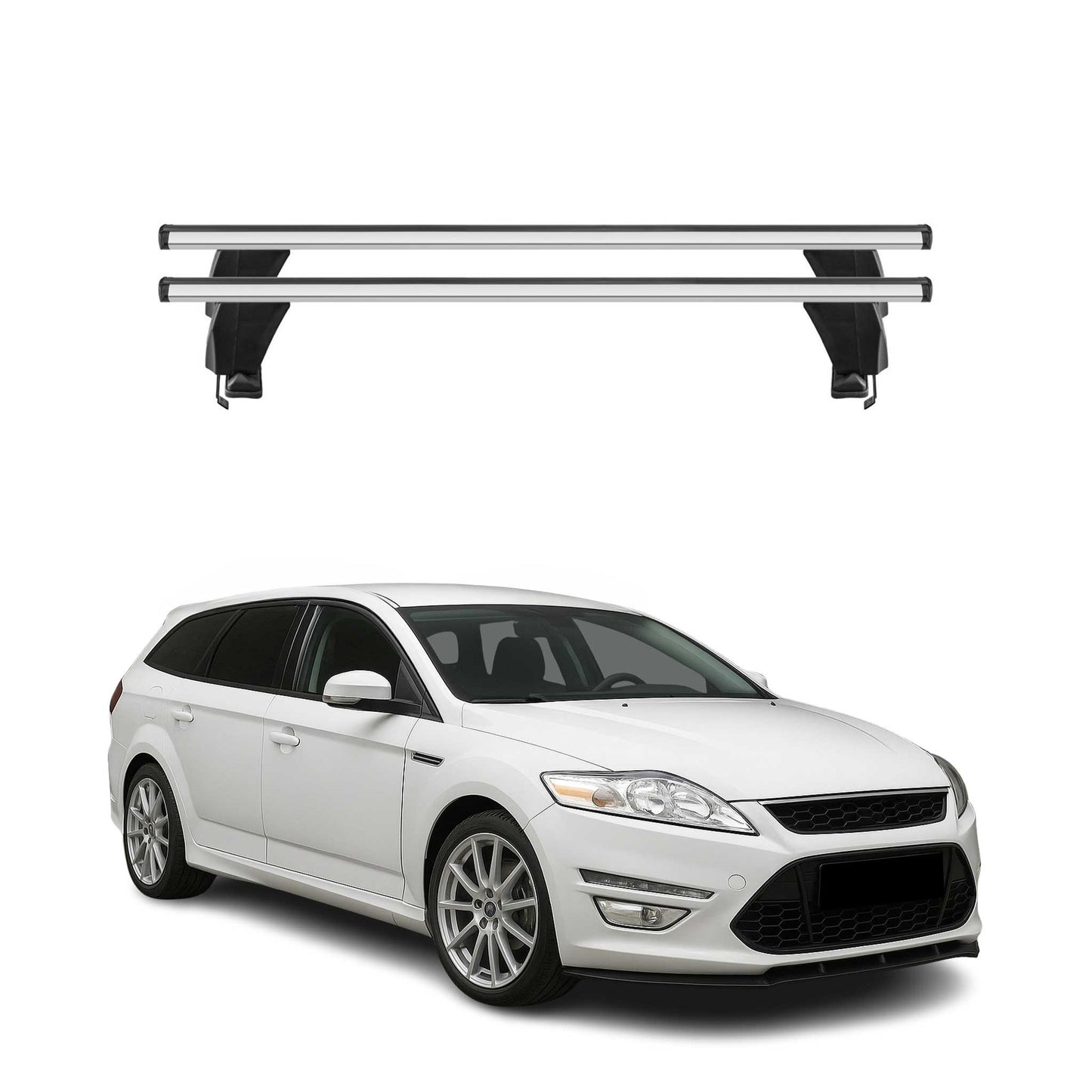 Menabo Dachträger für Ford Mondeo Liftback Turnier 2007-2014 50kg Alu Grau 2tlg
