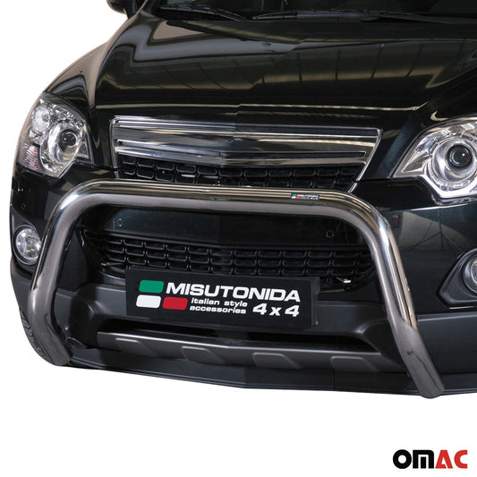 Bară de protecție/buton față pentru Opel Antara 2011-2015 ø76mm oțel argintiu protecție