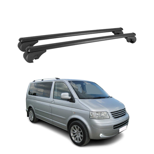 Dachträger für VW T5 T6 Multivan Caravelle Gepäckträger Grundträger Alu Schwarz