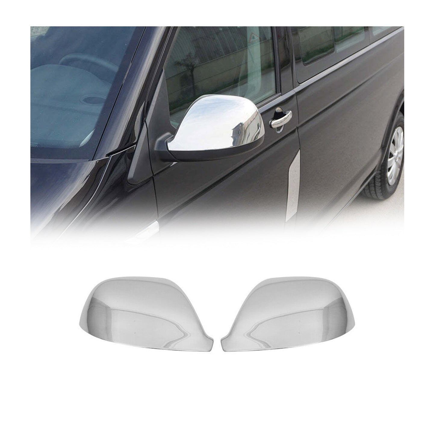 Spiegelkappen Spiegelabdeckung für VW Multivan T5 2009-2015 Chrom ABS Silber