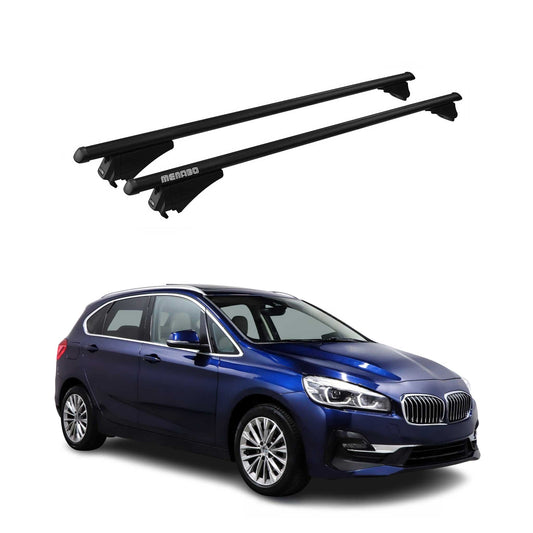 Menabo Dachträger für BMW 2 Active Tourer F45 2014-2021 75kg Alu Schwarz 2x