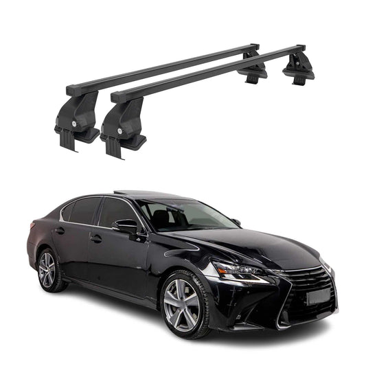 Menabo Dachträger Grundtäger für Lexus GS L10 2011-2020 50kg Stahl Schwarz 2 tlg