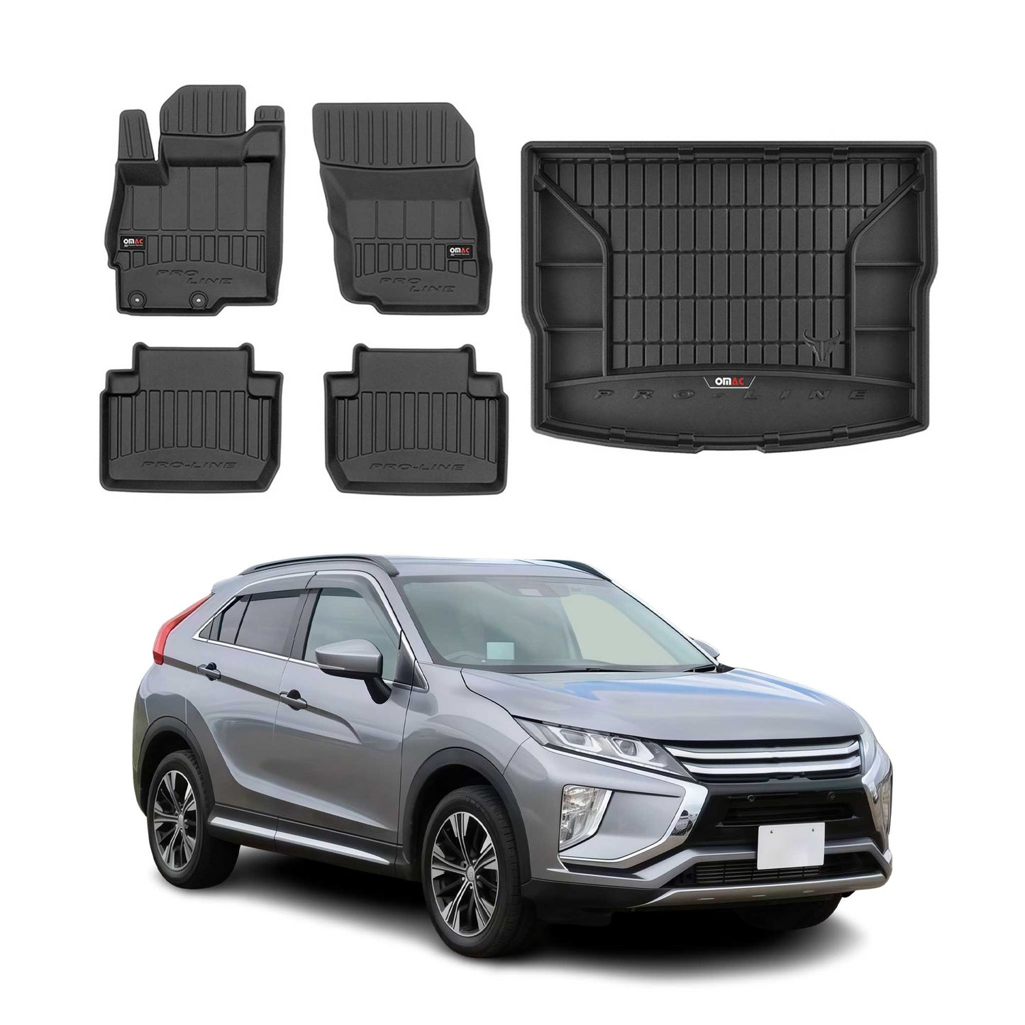 OMAC Fußmatten & Kofferraumwanne für Mitsubishi Eclipse Cross 2017-2025 Gummi