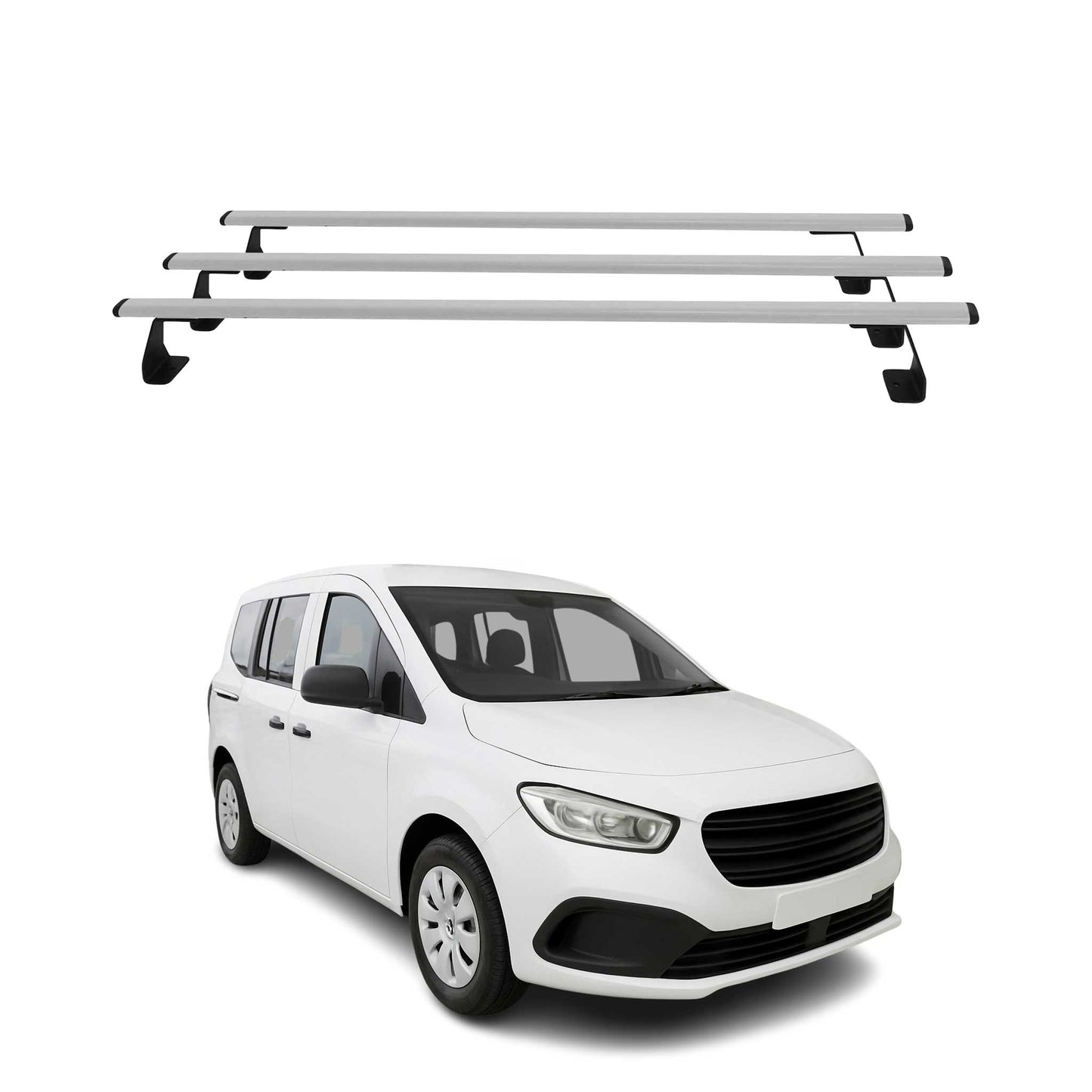 Portbagaj de plafon pentru Mercedes Citan W420 2021-2025 75kg oțel argintiu 3 buc