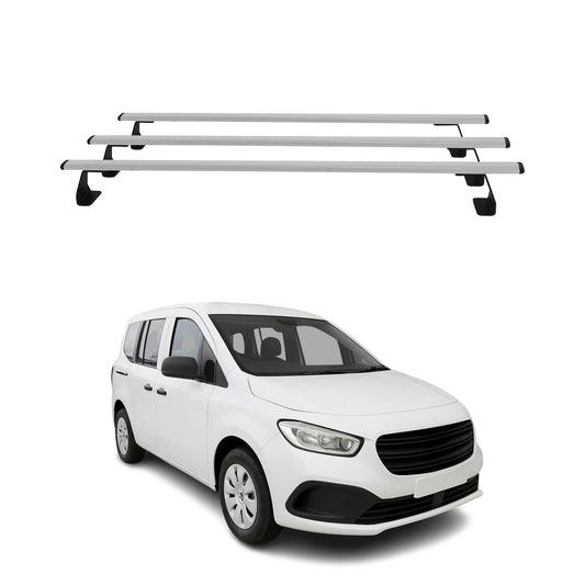 Portbagaj de plafon pentru Mercedes Citan W420 2021-2025 75kg oțel argintiu 3 buc