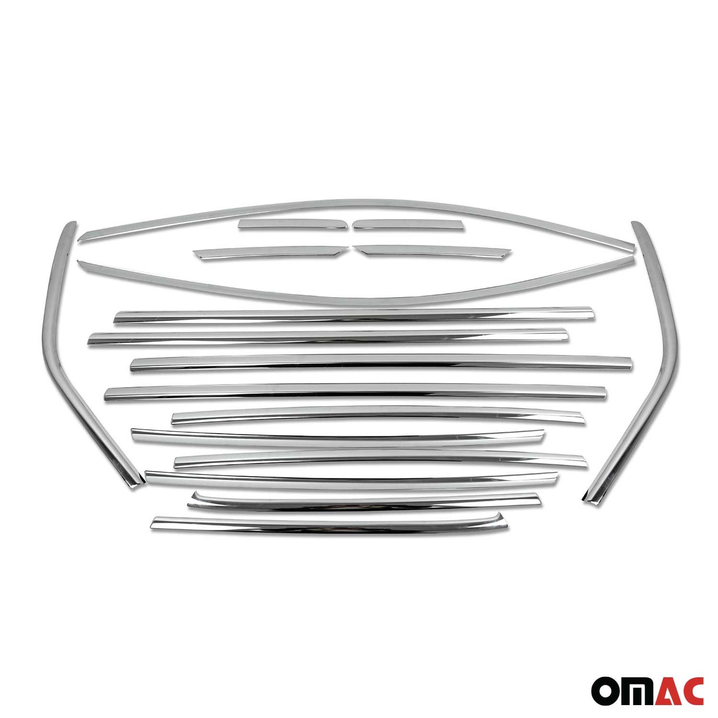 Benzi decorative pentru geamuri Ford Kuga 2013-2019, oțel inoxidabil cromat, 18 bucăți