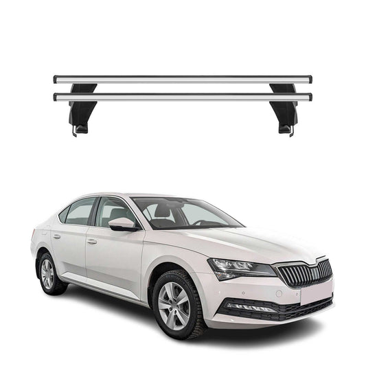 Menabo Dachträger Grundtäger für Skoda Superb mk3 2015-2019 50kg Alu Silber 2x