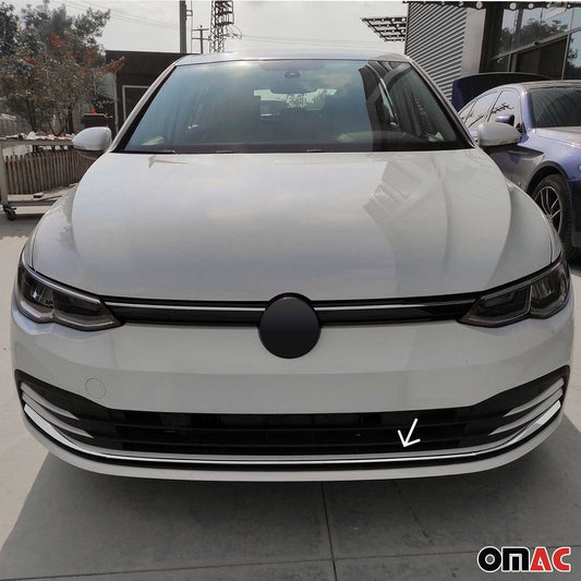 Benzi decorative grilă radiator pentru VW Golf 8 2019-2025, oțel inoxidabil, argintiu, set 3 piese