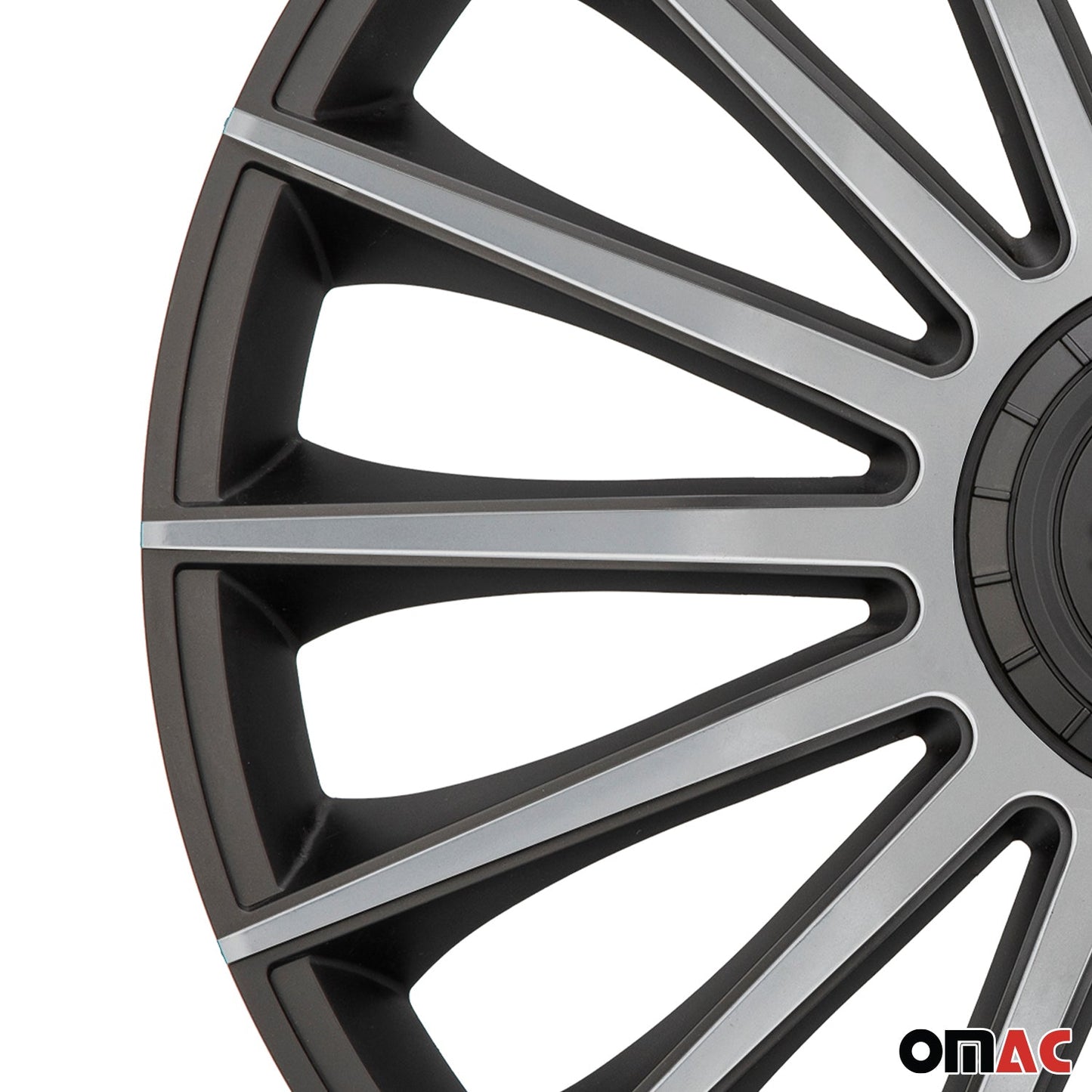 Radkappen Radzierblenden Sparco Treviso 15" Zoll Abdeckung Set Schwarz Silber 4x