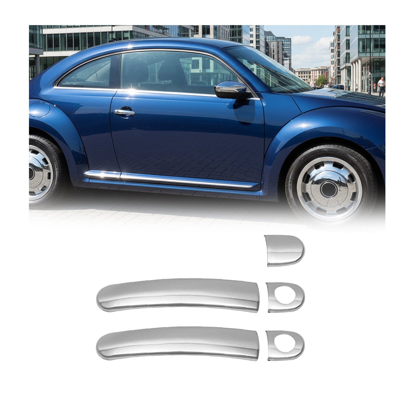 Türgriff Blende Türgriffkappen für Seat Mii 2011-2025 2Tür Edelstahl Silber 5tlg