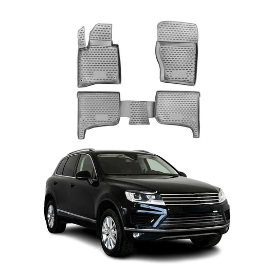 2010-2018 VW Touareg Fußmatten TPE Grau 4 tlg