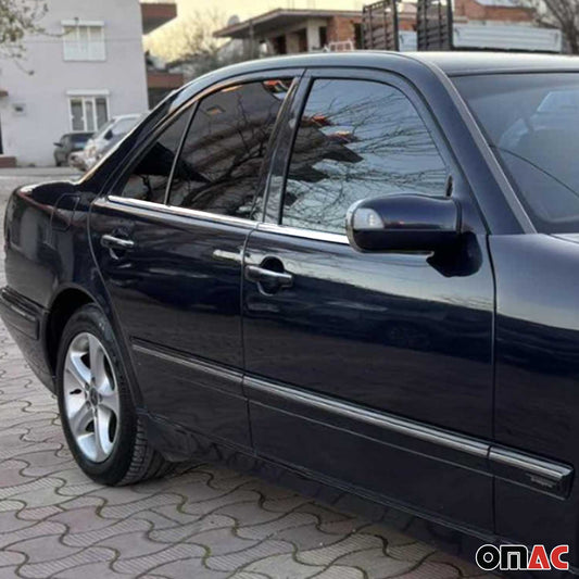 Benzi decorative pentru geamuri pentru Mercedes Clasa E W210 1995-2002, oțel inoxidabil, 4 bucăți