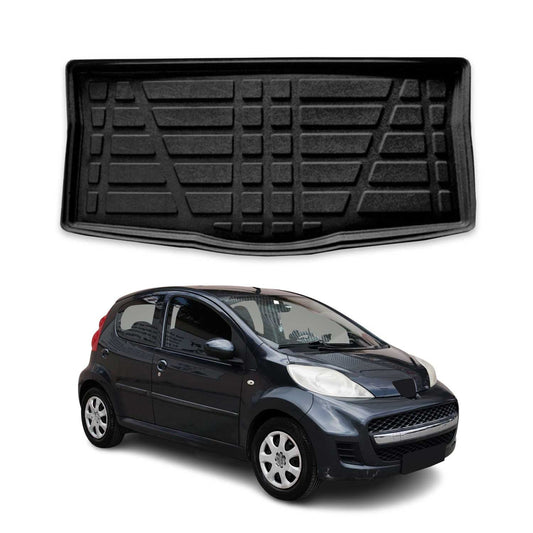 Protecție portbagaj/căptușeală bagaje pentru Peugeot 107 2007-2014 5 uși, cauciuc TPE, negru