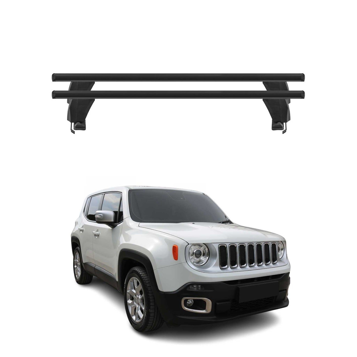 Menabo Dachträger Grundtäger für Jeep Renegade 2014-2018 Pre-FL 50kg Alu Schwarz