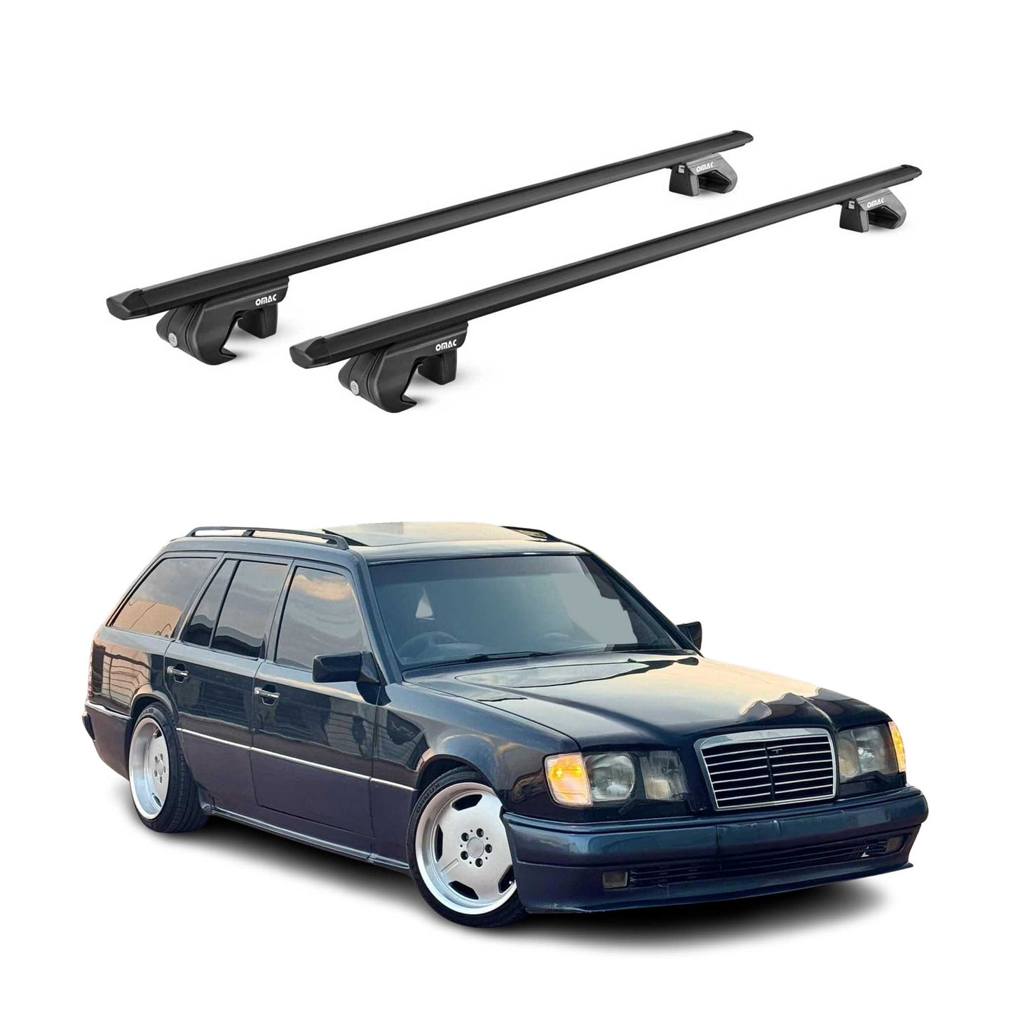 Dachträger für Mercedes Classe E Kombi S124 1985-1995 5 tür 90kg Alu ABE Schwarz