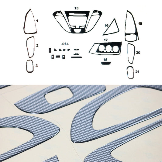Ornamente interioare cockpit pentru Ford Tourneo Custom 2012-2024, aspect carbon, 22 bucăți
